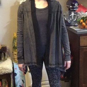 Allsaints open black and gray cardigan